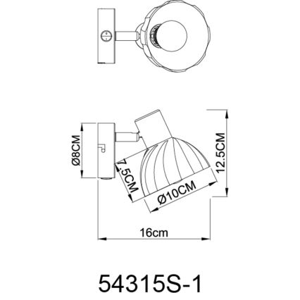 Globo - Väggspotlight 1xE14/40W/230V svart