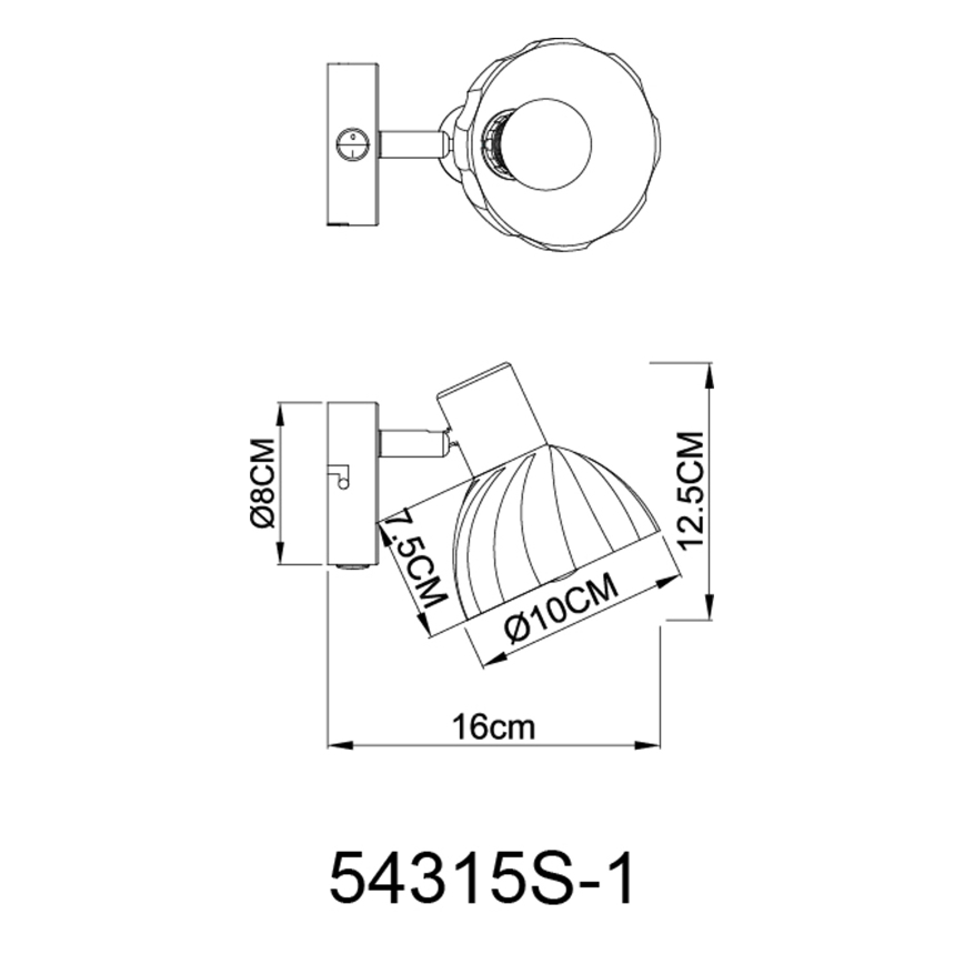 Globo - Väggspotlight 1xE14/40W/230V svart