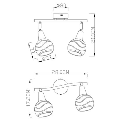 Globo - LED spotlight 2xE14/4W/230V