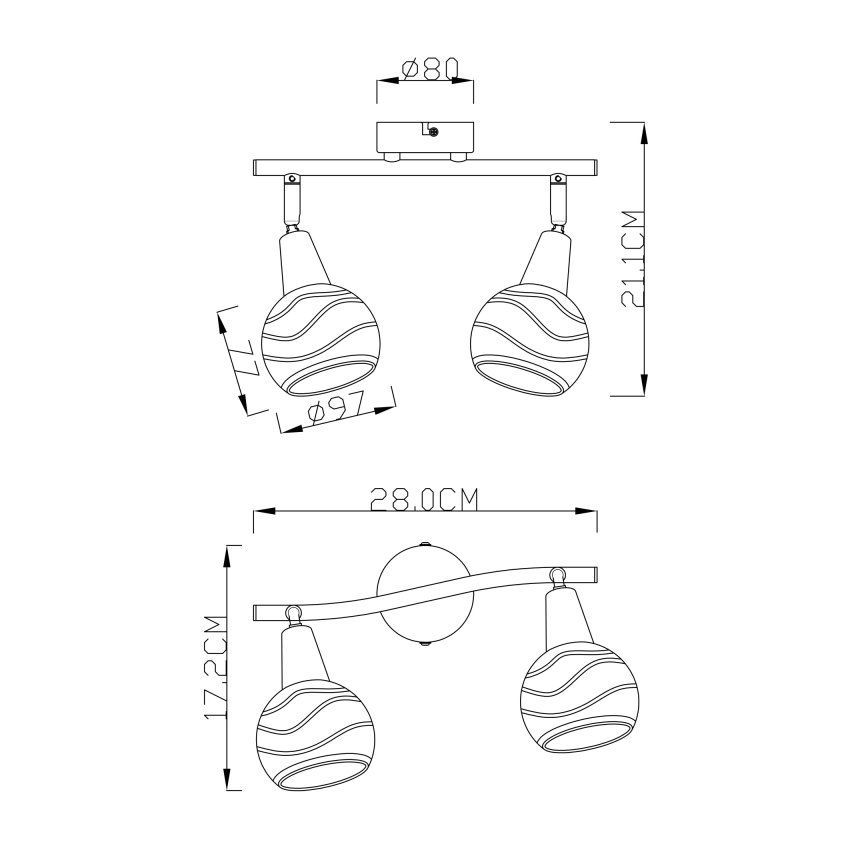 Globo - LED spotlight 2xE14/4W/230V