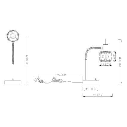 Globo 54356-1T - Bordslampa KRIS 1xE14/40W/230V