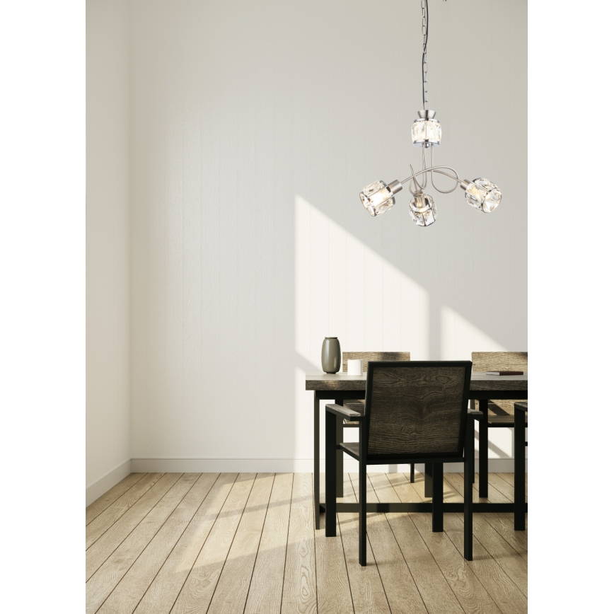 Globo 54356-3H - LED Ljuskrona med kedja KRIS 3xE14/40W/230V + LED/5W