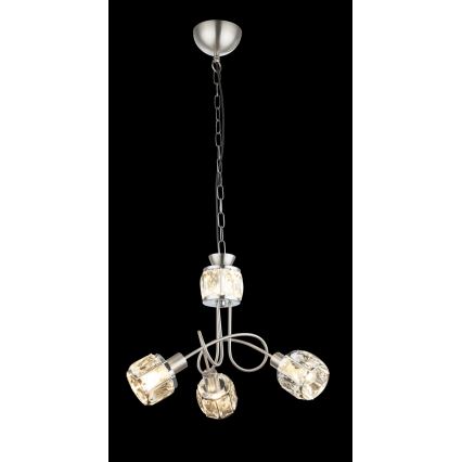 Globo 54356-3H - LED Ljuskrona med kedja KRIS 3xE14/40W/230V + LED/5W