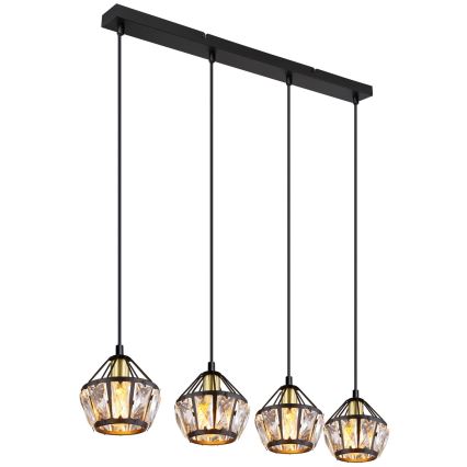 Globo - Ljuskrona med textilsladd 4xE14/40W/230V