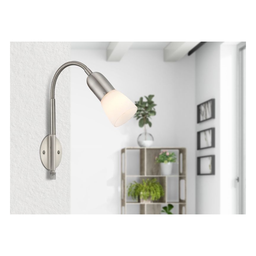 Globo - Flexibel bordslampa 1xE14/40W/230V matt krom