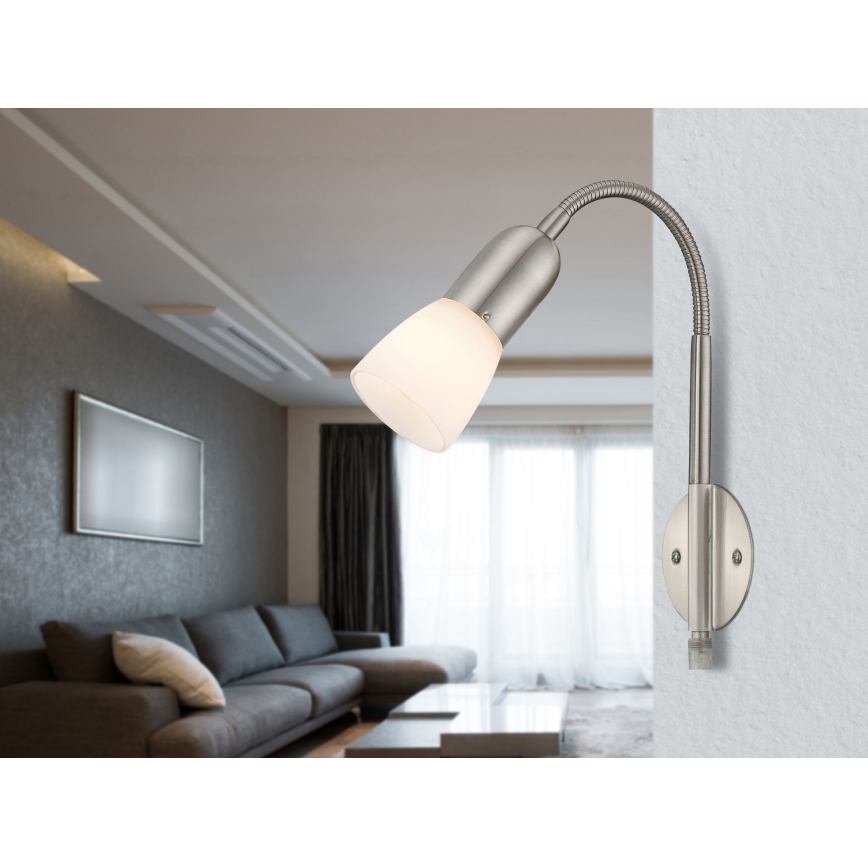 Globo - Flexibel bordslampa 1xE14/40W/230V matt krom