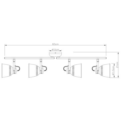 Globo 54651-4 - Spotlight HERNAN 4xE14/40W/230V