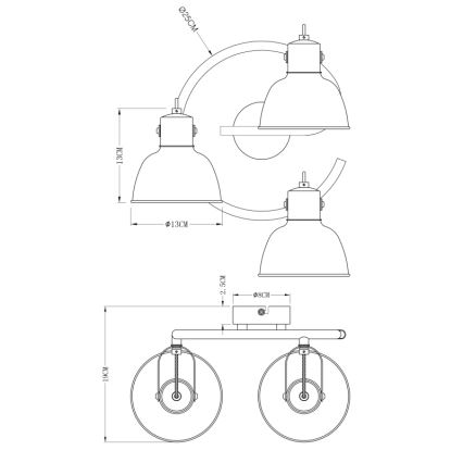 Globo 54655-3 - Spotlight FILLO 3xE14/25W/230V
