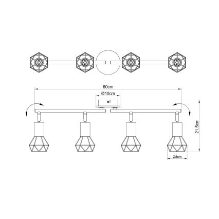 Globo 54802S-4 - Spotlight XARA 4xE14/40W/230V