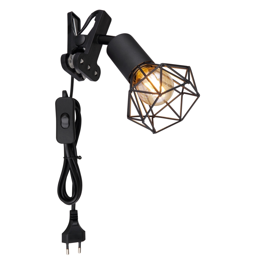Globo - Vägglampa med klämma 1xE14/40W/230V svart