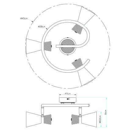 Globo 54807-3 - Spotlight AERON 3xE14/25W/230V