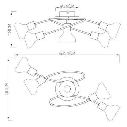 Globo 54921-5 - Ljuskrona LOTHAR 5xE14/40W/230V