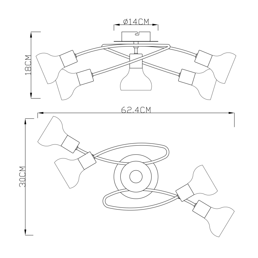 Globo 54921-5 - Ljuskrona LOTHAR 5xE14/40W/230V