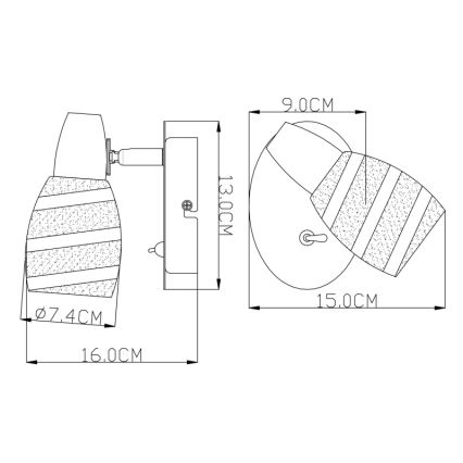 Globo 54985-1 - Spotlight ROY 1xE14/40W/230V