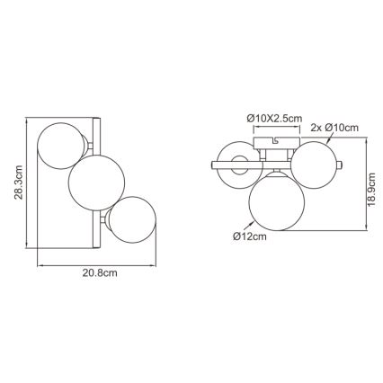 Globo - LED ytmonterad ljuskrona RIHA 3xG9/3,5W/230V