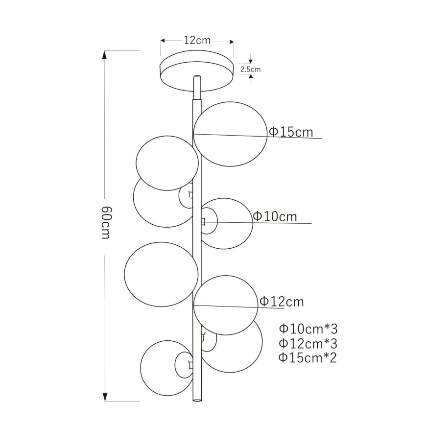 Globo - LED pendelljuskrona 8xG9/3W/230V