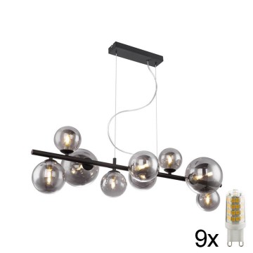 Globo 56133-9H - LED Ljuskrona med snöre RIHA 9xG9/3W/230V