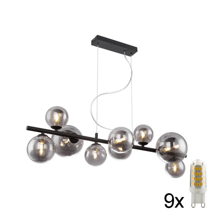 Globo 56133-9H - LED Ljuskrona med snöre RIHA 9xG9/3W/230V