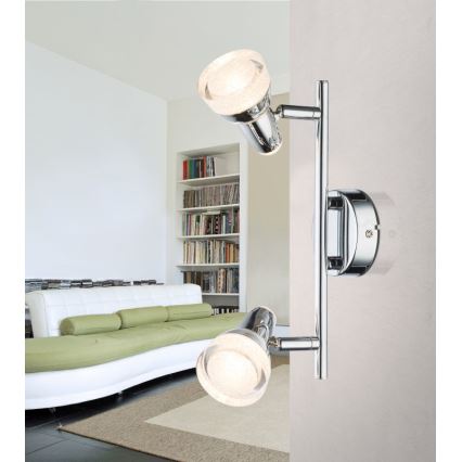 Globo - LED spotlight 2xLED/4W/230V skinande krom