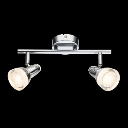 Globo - LED spotlight 2xLED/4W/230V skinande krom