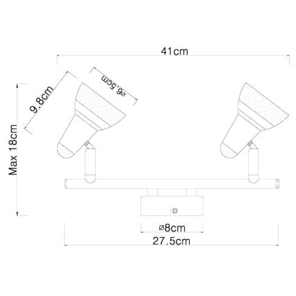 Globo - LED spotlight 2xLED/4W/230V skinande krom