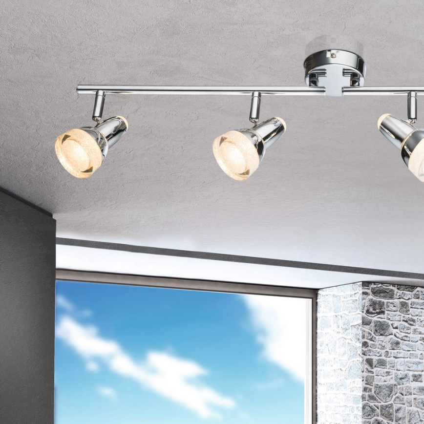 Globo - LED spotlight 4xLED/4W/230V skinande krom