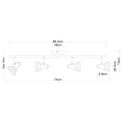 Globo - LED spotlight 4xLED/4W/230V skinande krom