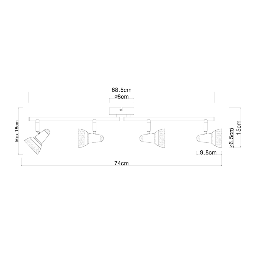 Globo - LED spotlight 4xLED/4W/230V skinande krom