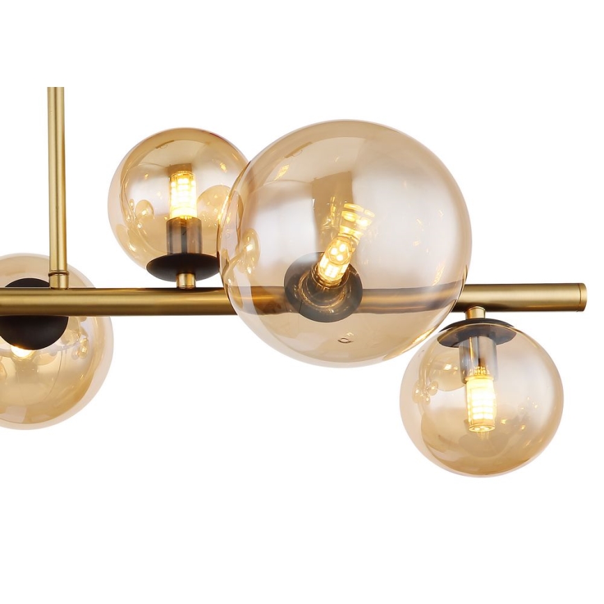 Globo - LED pendelljuskrona 9xG9/3W/230V mässing