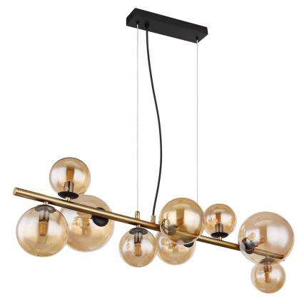 Globo - LED ljuskrona med upphängningsrem 9xG9/3W/230V mässing