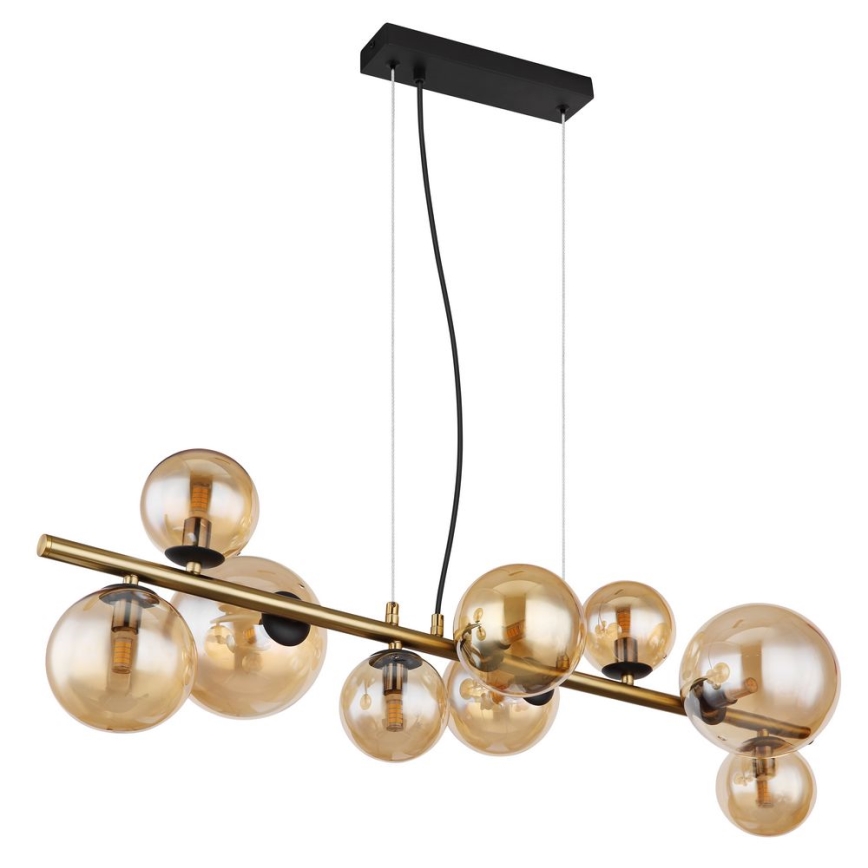 Globo - LED ljuskrona med upphängningsrem 9xG9/3W/230V mässing