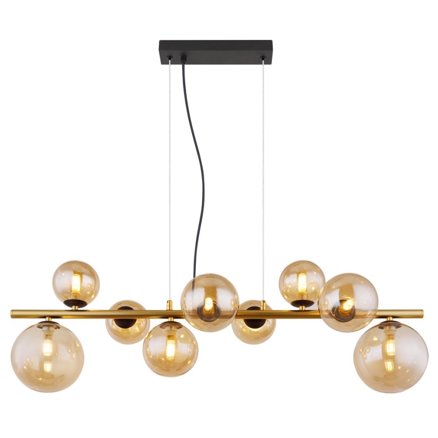 Globo - LED ljuskrona med upphängningsrem 9xG9/3W/230V mässing