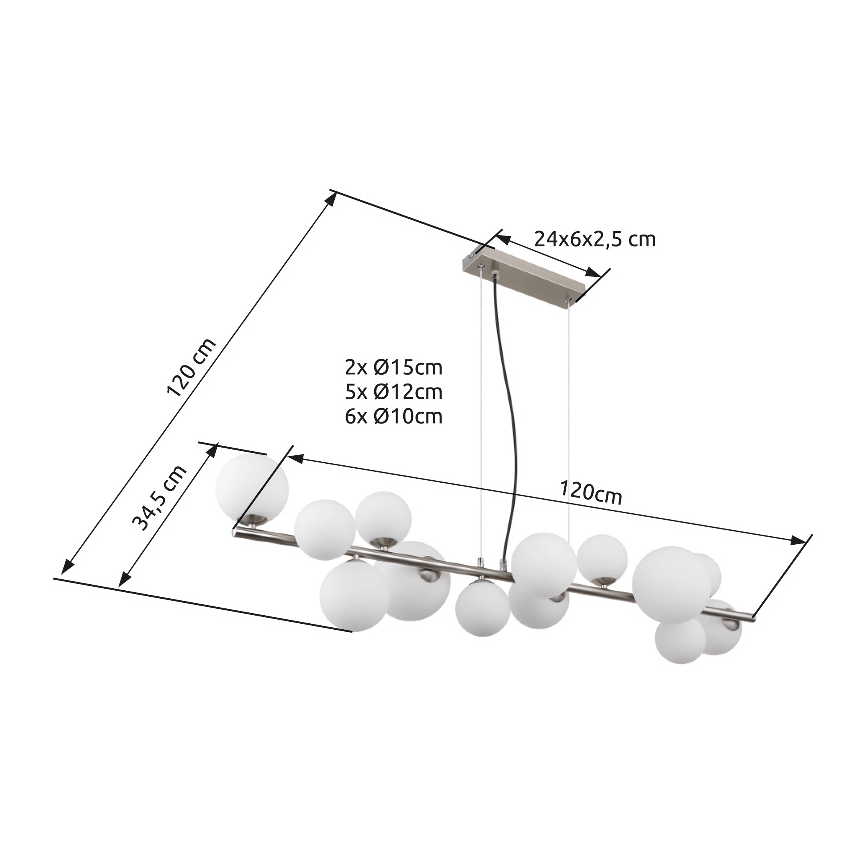 Globo - LED golvlampa 13xG9/3,5W/230V vit