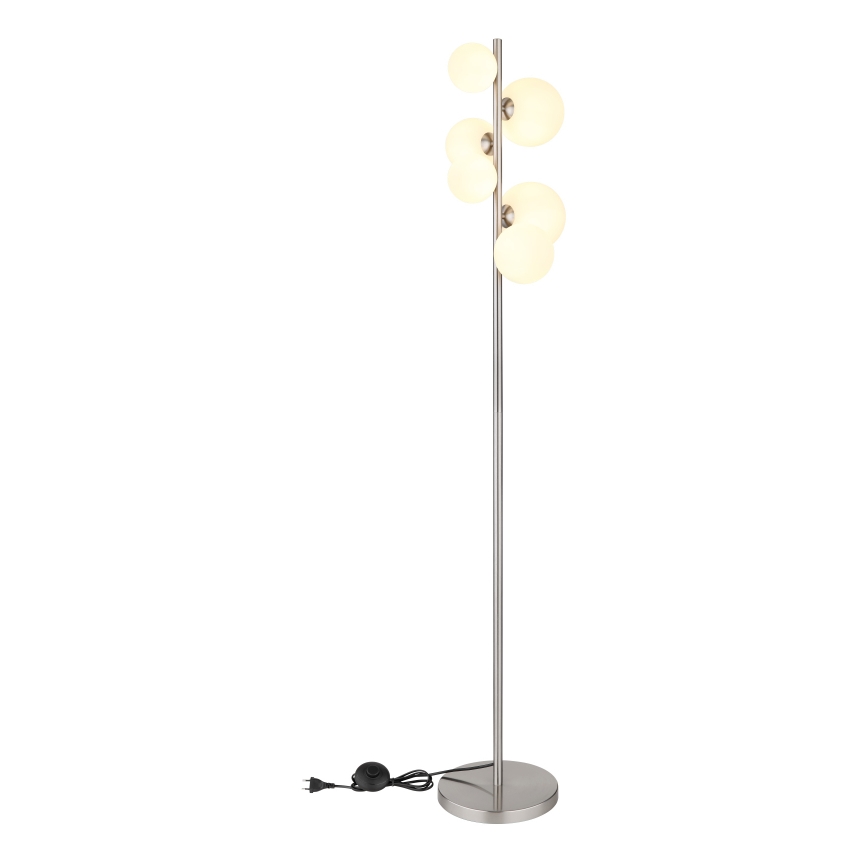 Globo - LED ljuskrona med textilsladd 6xG9/3,5W/230V vit