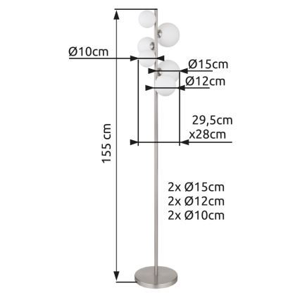 Globo - LED ljuskrona med textilsladd 6xG9/3,5W/230V vit