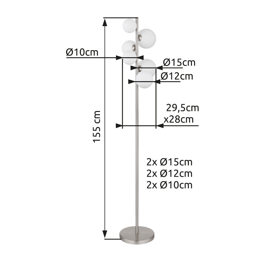 Globo - LED ljuskrona med textilsladd 6xG9/3,5W/230V vit
