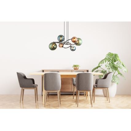 Globo - LED ljuskrona med textilsladd 6xG9/3,5W/230V