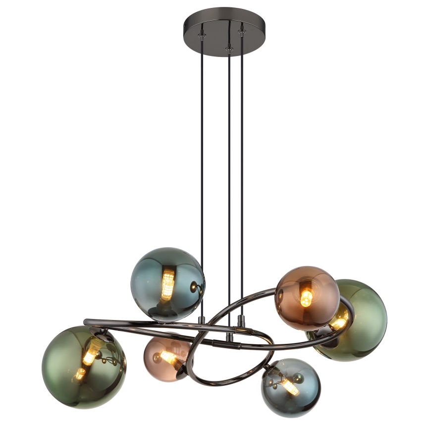 Globo - LED ljuskrona med textilsladd 6xG9/3,5W/230V