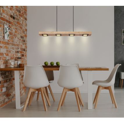 Globo - LED ljuskrona med textilsladd 6xLED/5W/230V