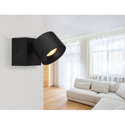 Globo - LED väggspotlight LED/6W/230V svart