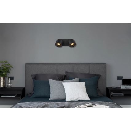 Globo - LED spotlight 2xLED/6W/230V svart