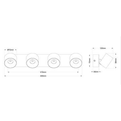 Globo - LED-spott 4xLED/6W/230V