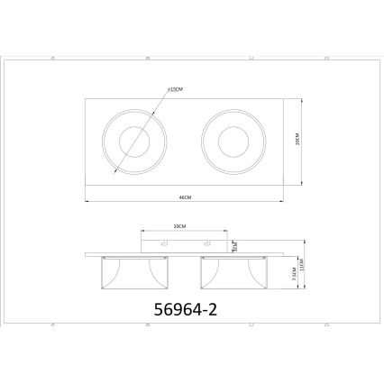 Globo - LED taklampa LED/24W/230V 3000K 46x20 cm mässing