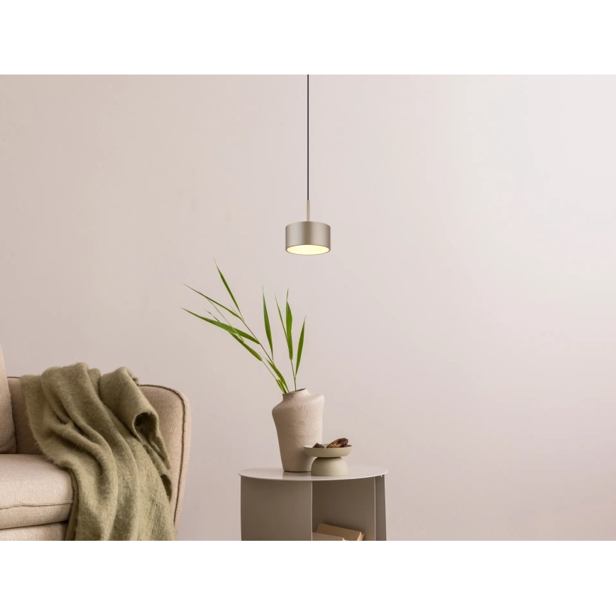 Globo - LED-pendel med vajer LED/12W/230V 3000K Ø 15 cm beige