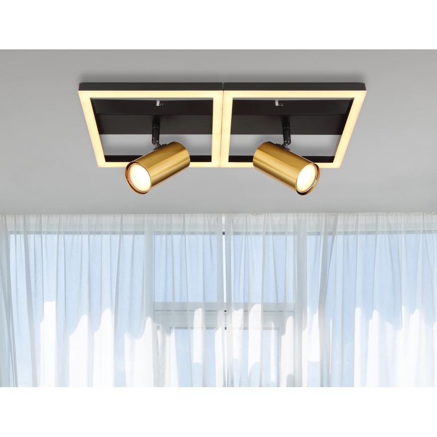 Globo - LED taklampa 2xGU10/5W/230V + LED/22W/230V