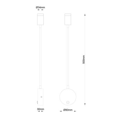Globo - LED vägglampa LED/3W/230V