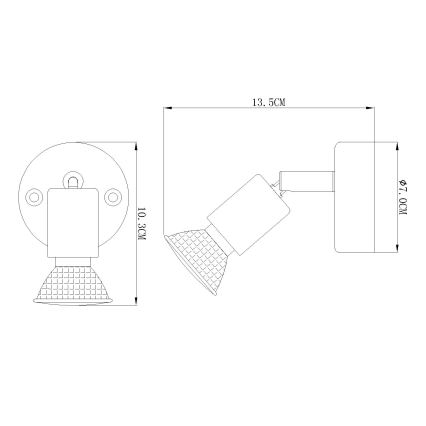 Globo 57381-1L - LED Väggspotlight OLANA 1xGU10/3W/230V