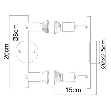 Globo 57381-2L - LED spotlight OLANA 2xGU10/3W/230V