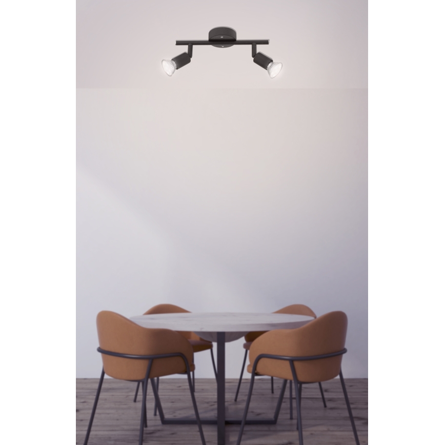 Globo - LED Spotlight 2xGU10/3W/230V svart
