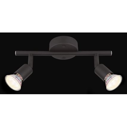 Globo - LED Spotlight 2xGU10/3W/230V svart